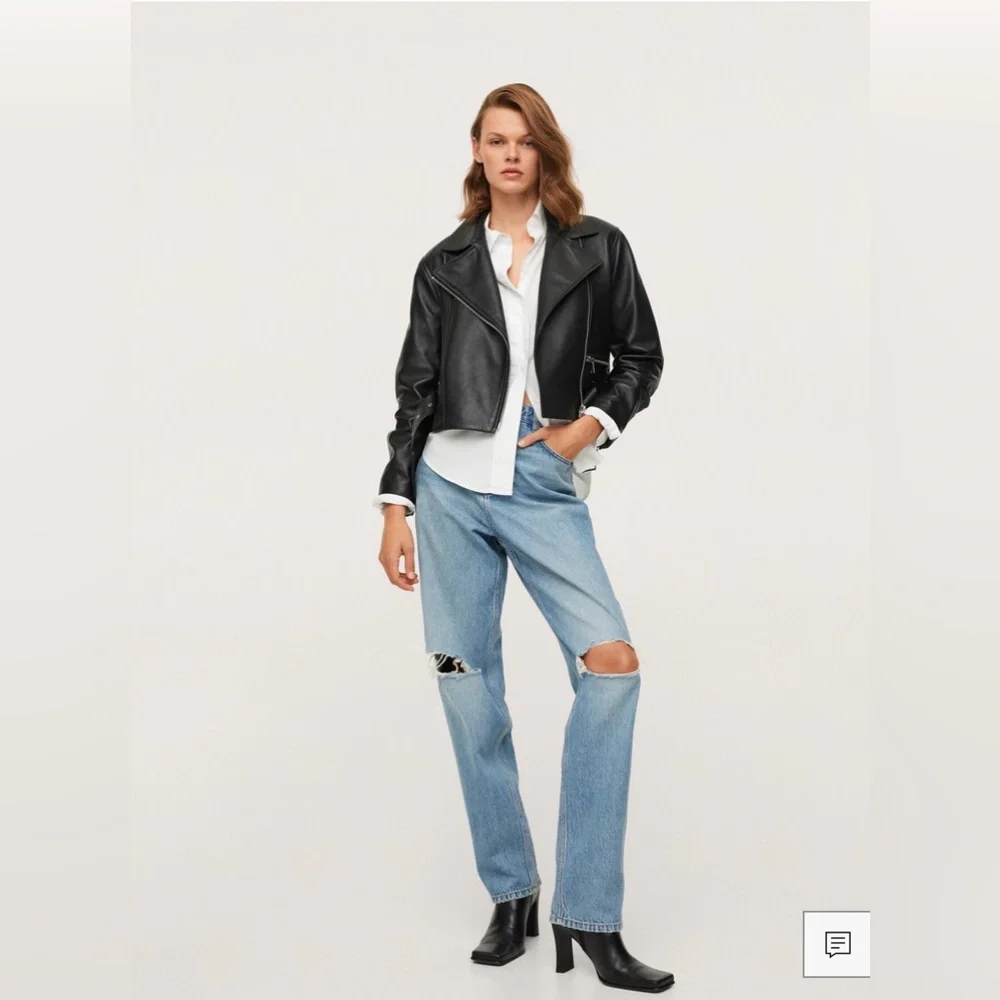 Mango Light Blue Distressed Women Jeans - Picture 6 of 12